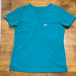 Figs Catarina One Pocket Scrub Top Teal PO#1772 Style FW1000 Size XS Extra Small